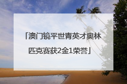 澳门镜平世青英才奥林匹克赛获2金1荣誉