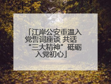 江岸公安重温入党誓词座谈 共话“三大精神”砥砺入党初心