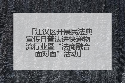 江汉区开展民法典宣传月普法进快递物流行业暨“法商融合面对面”活动