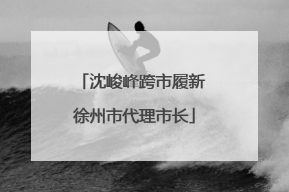 沈峻峰跨市履新徐州市代理市长
