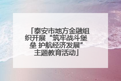 泰安市地方金融组织开展“筑牢战斗堡垒 护航经济发展”主题教育活动