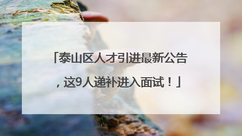 泰山区人才引进最新公告，这9人递补进入面试！