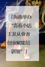 海南举办“青春小店主及从业者创业赋能培训班”