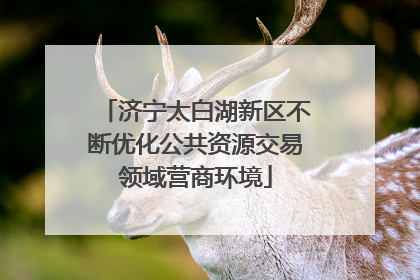 济宁太白湖新区不断优化公共资源交易领域营商环境