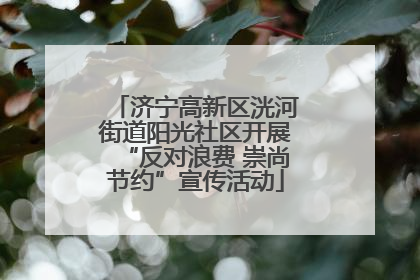 济宁高新区洸河街道阳光社区开展“反对浪费 崇尚节约”宣传活动