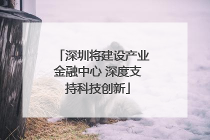 深圳将建设产业金融中心 深度支持科技创新
