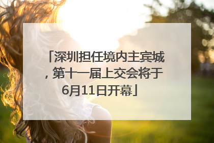 深圳担任境内主宾城，第十一届上交会将于6月11日开幕