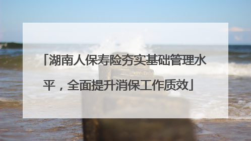 湖南人保寿险夯实基础管理水平，全面提升消保工作质效