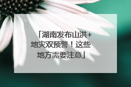 湖南发布山洪+地灾双预警！这些地方需要注意