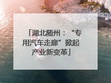 湖北随州：“专用汽车走廊”掀起产业新变革