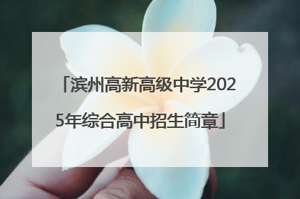 滨州高新高级中学2025年综合高中招生简章