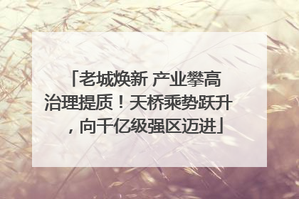 老城焕新 产业攀高 治理提质！天桥乘势跃升，向千亿级强区迈进