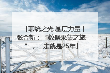 聊统之光 基层力量丨张合新：“数据采集之旅”，一走就是25年
