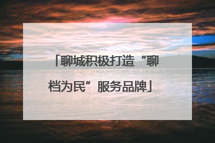 聊城积极打造“聊档为民”服务品牌