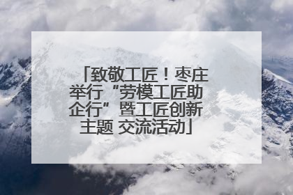 致敬工匠！枣庄举行“劳模工匠助企行”暨工匠创新主题 交流活动