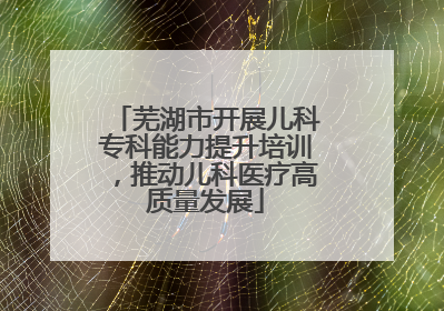 芜湖市开展儿科专科能力提升培训，推动儿科医疗高质量发展