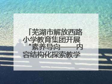 芜湖市解放西路小学教育集团开展“素养导向——内容结构化探索教学实践”数学专题研讨活动