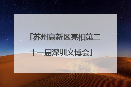 苏州高新区亮相第二十一届深圳文博会