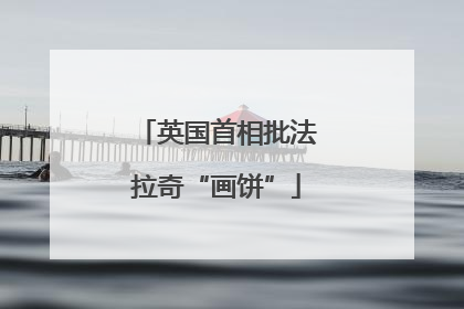 英国首相批法拉奇“画饼”