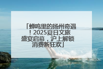蝉鸣里的扬州奇遇！2025夏日文旅盛宴启幕，沪上解锁消费新狂欢