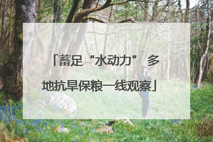 蓄足“水动力” 多地抗旱保粮一线观察