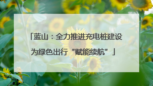 蓝山：全力推进充电桩建设 为绿色出行“赋能续航”
