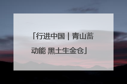 行进中国｜青山蓄动能 黑土生金仓