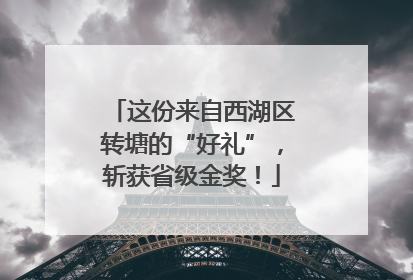 这份来自西湖区转塘的“好礼”，斩获省级金奖！