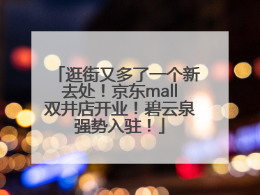 逛街又多了一个新去处！京东mall双井店开业！碧云泉强势入驻！