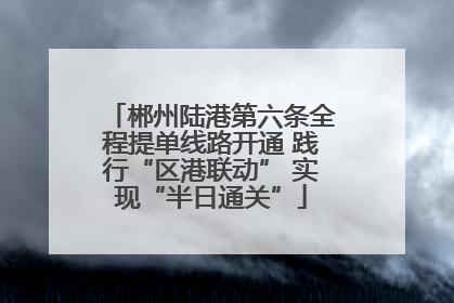 郴州陆港第六条全程提单线路开通 践行“区港联动” 实现“半日通关”