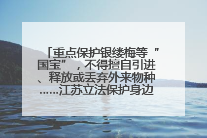 重点保护银缕梅等“国宝”，不得擅自引进、释放或丢弃外来物种……江苏立法保护身边的生物“朋友圈”