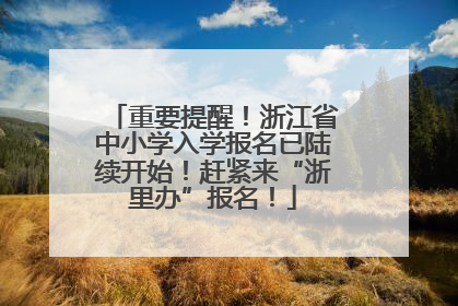 重要提醒！浙江省中小学入学报名已陆续开始！赶紧来“浙里办”报名！