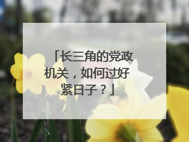 长三角的党政机关，如何过好紧日子？