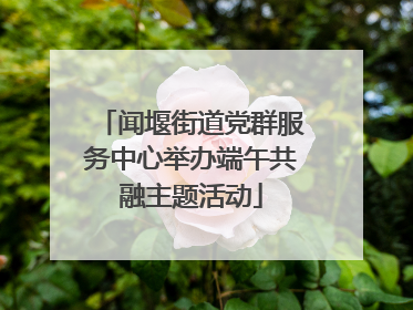 闻堰街道党群服务中心举办端午共融主题活动