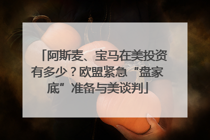 阿斯麦、宝马在美投资有多少？欧盟紧急“盘家底”准备与美谈判