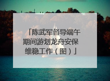 陈武军督导端午期间游划龙舟安保维稳工作（图）