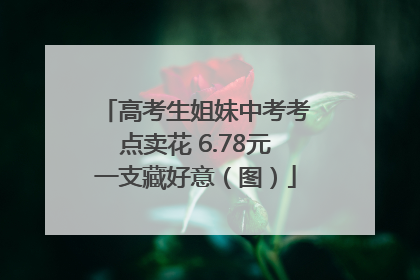 高考生姐妹中考考点卖花 6.78元一支藏好意（图）