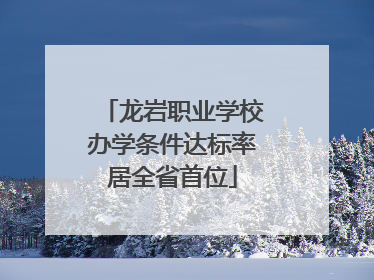 龙岩职业学校办学条件达标率居全省首位