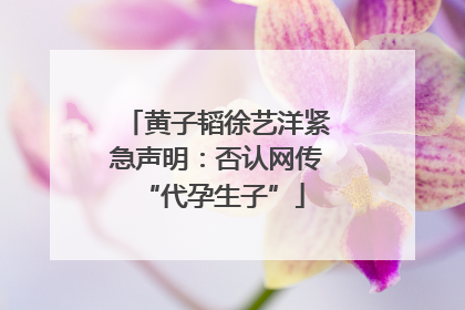 黄子韬徐艺洋紧急声明：否认网传 “代孕生子”
