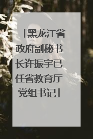 黑龙江省政府副秘书长许振宇已任省教育厅党组书记