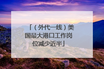 （外代一线）美国最大港口工作岗位减少近半