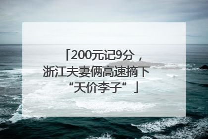 200元记9分，浙江夫妻俩高速摘下“天价李子”