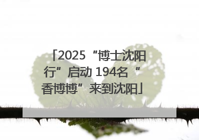 2025“博士沈阳行”启动 194名“香博博”来到沈阳