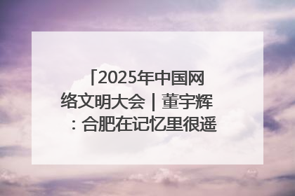 2025年中国网络文明大会｜董宇辉：合肥在记忆里很遥远也很亲切