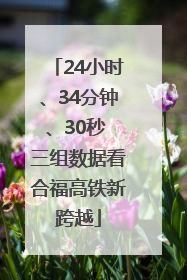 24小时、34分钟、30秒 三组数据看合福高铁新跨越