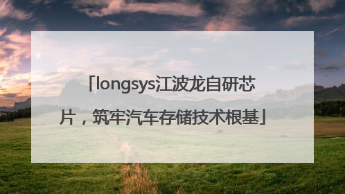 longsys江波龙自研芯片，筑牢汽车存储技术根基